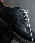 "THOM BROWNE" Wingtip design rubber sole leather shoes