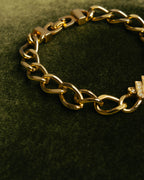 "Christian Dior" 90's Gold tone rhinestone chain bracelet