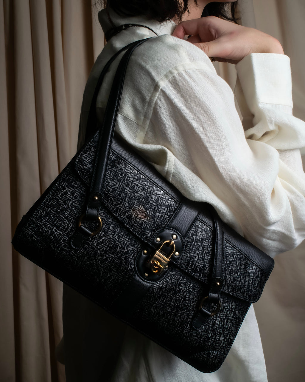 "Salvatore Ferragamo" Key-shaped Gancini motif design leather bag