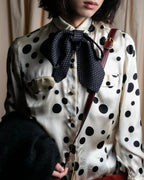"GIANNI VERSACE" Irregular dot pattern silk shirt