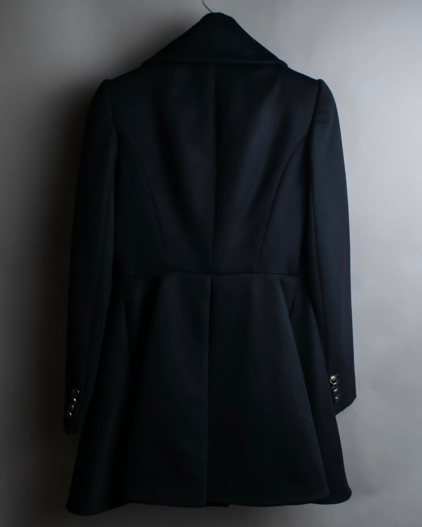 "Alexandar McQueen" Sarah Burton period large lapel double-breasted oversized mid length coat