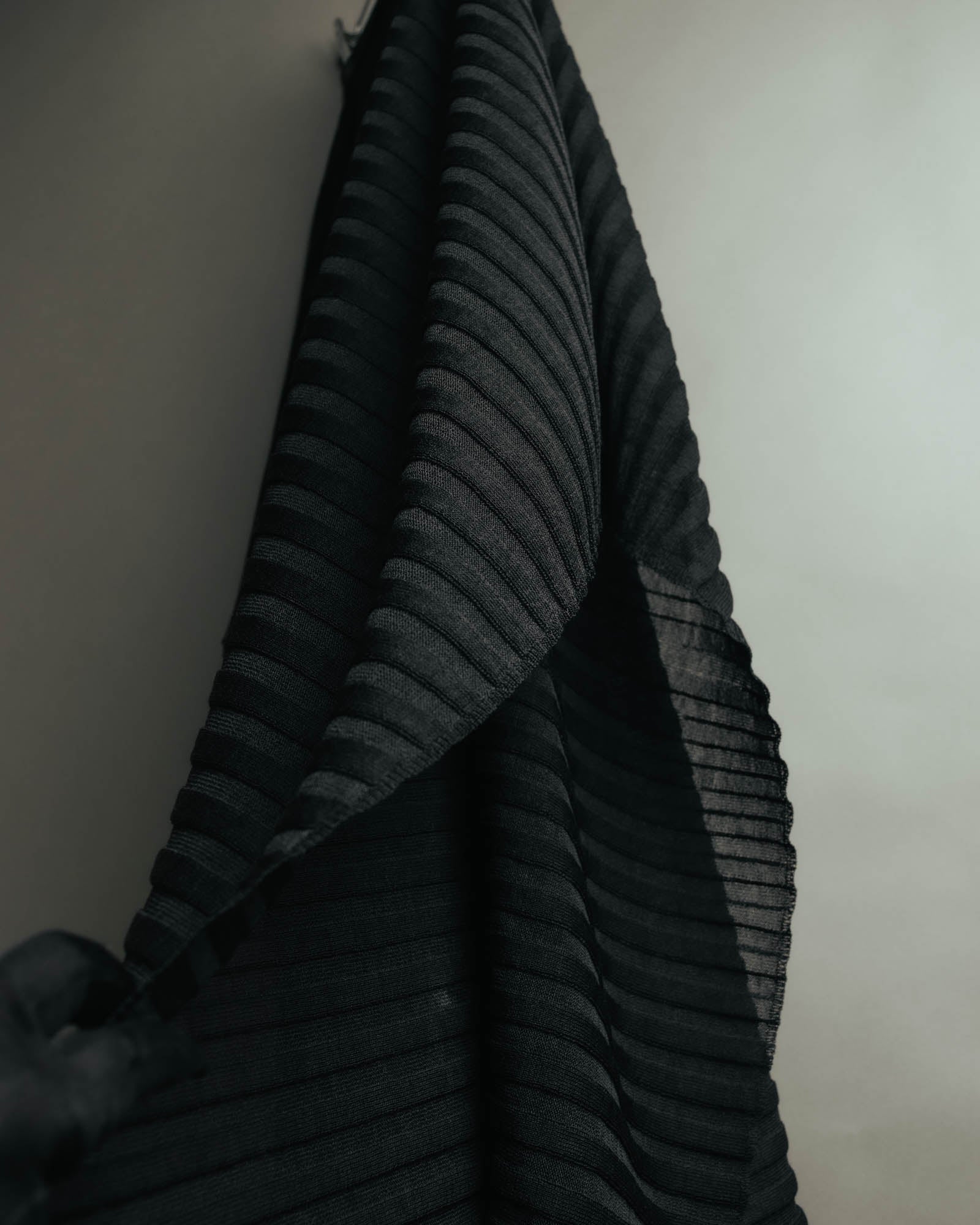 -SPECIAL- “Christian Dior“ 00’s-10’s Sheer ribbed asymmetric long skirt
