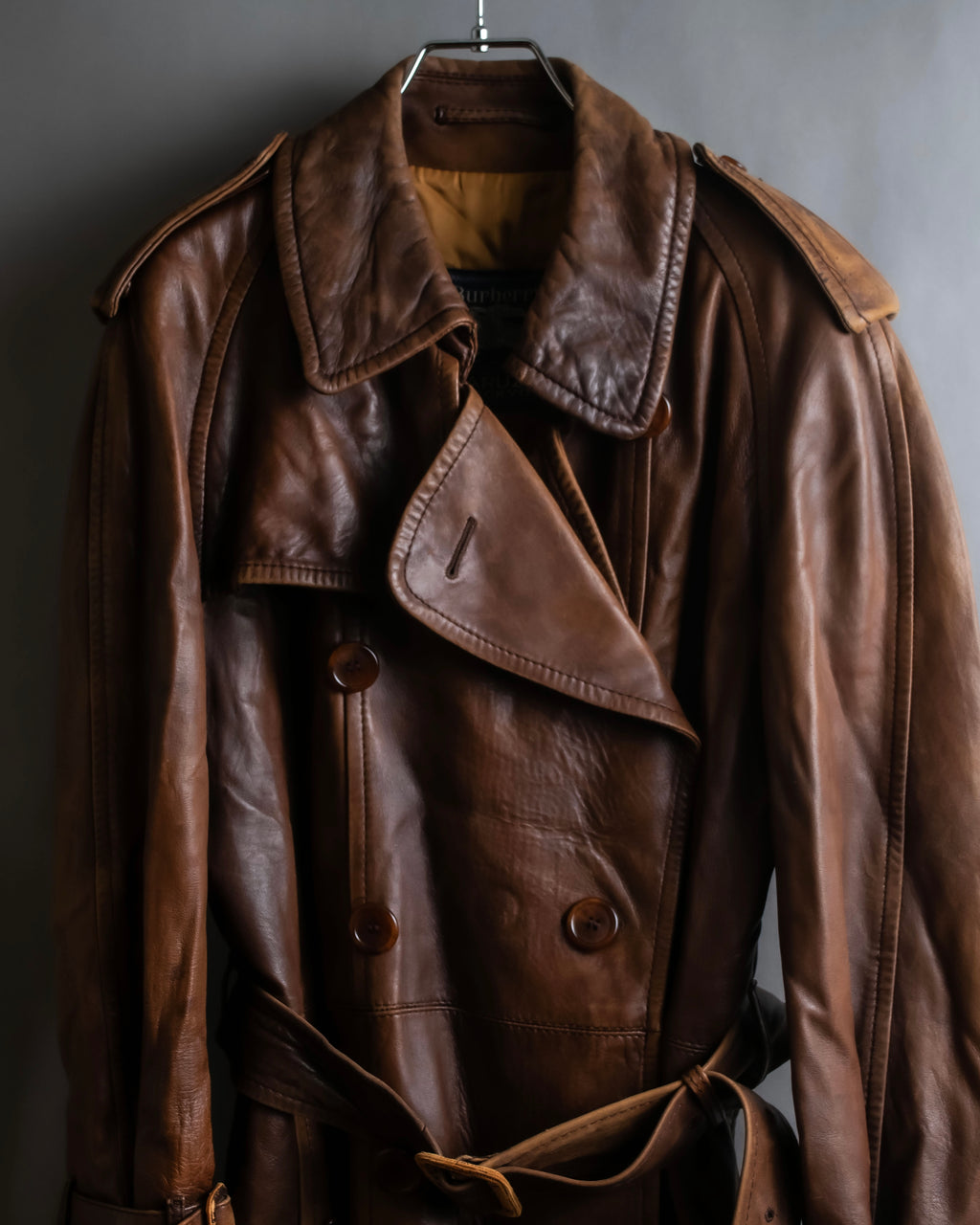 "Burberrys" Vintage-inspired leather oversized trench coat