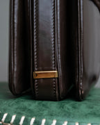 "LOEWE" Logo engraved belt design glass leather shoulder bag
