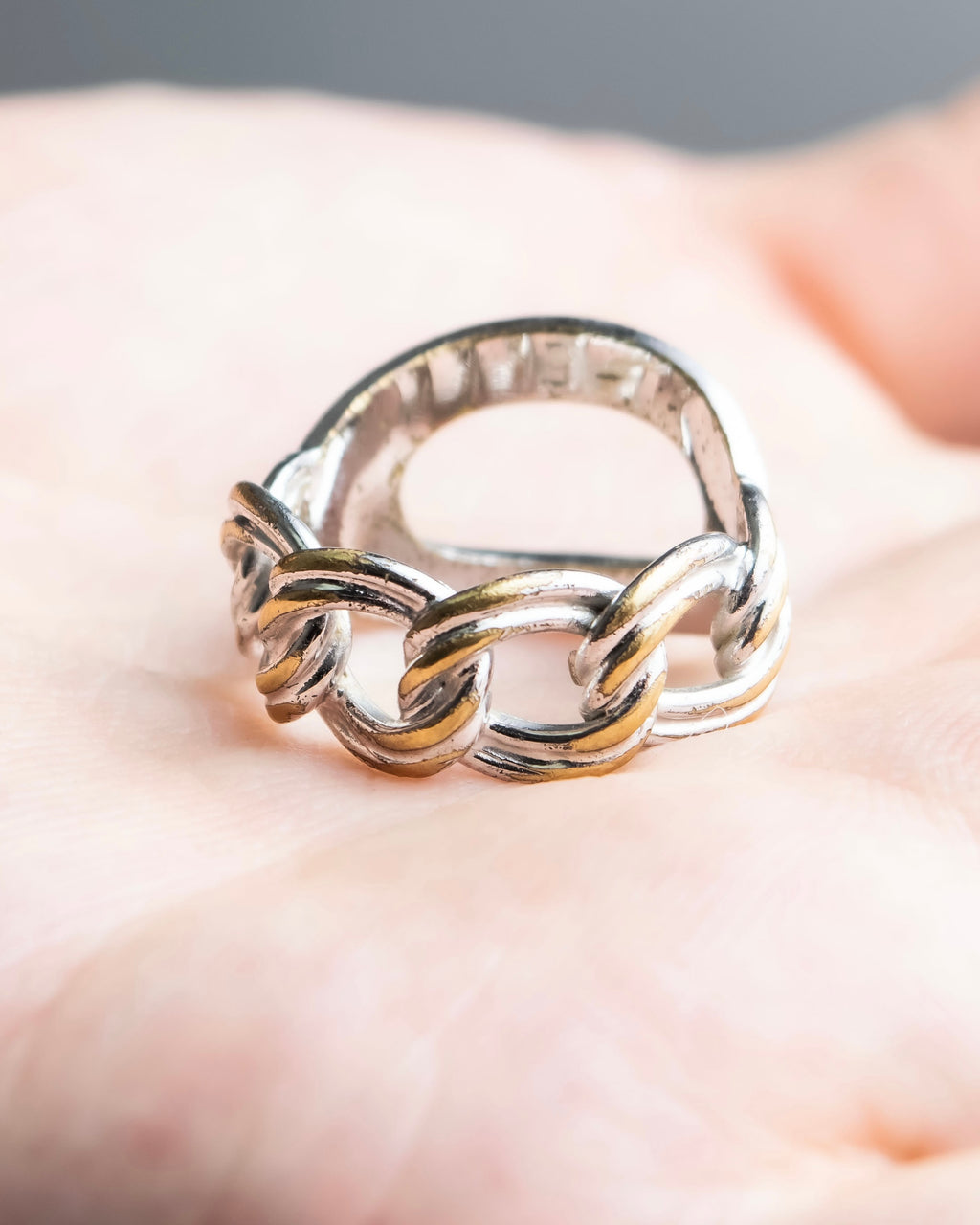 "DIOR" engraved silver ring