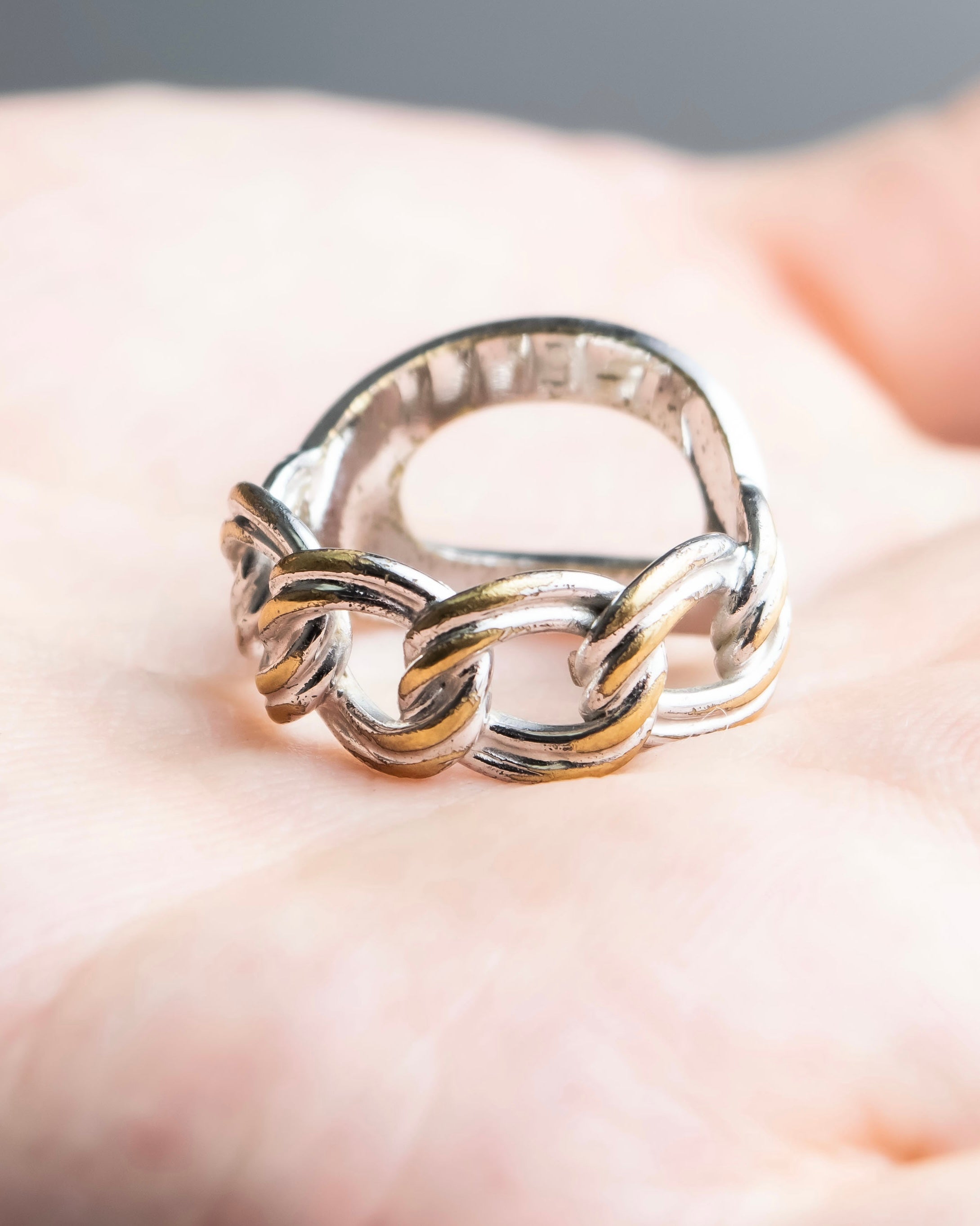 "DIOR" engraved silver ring