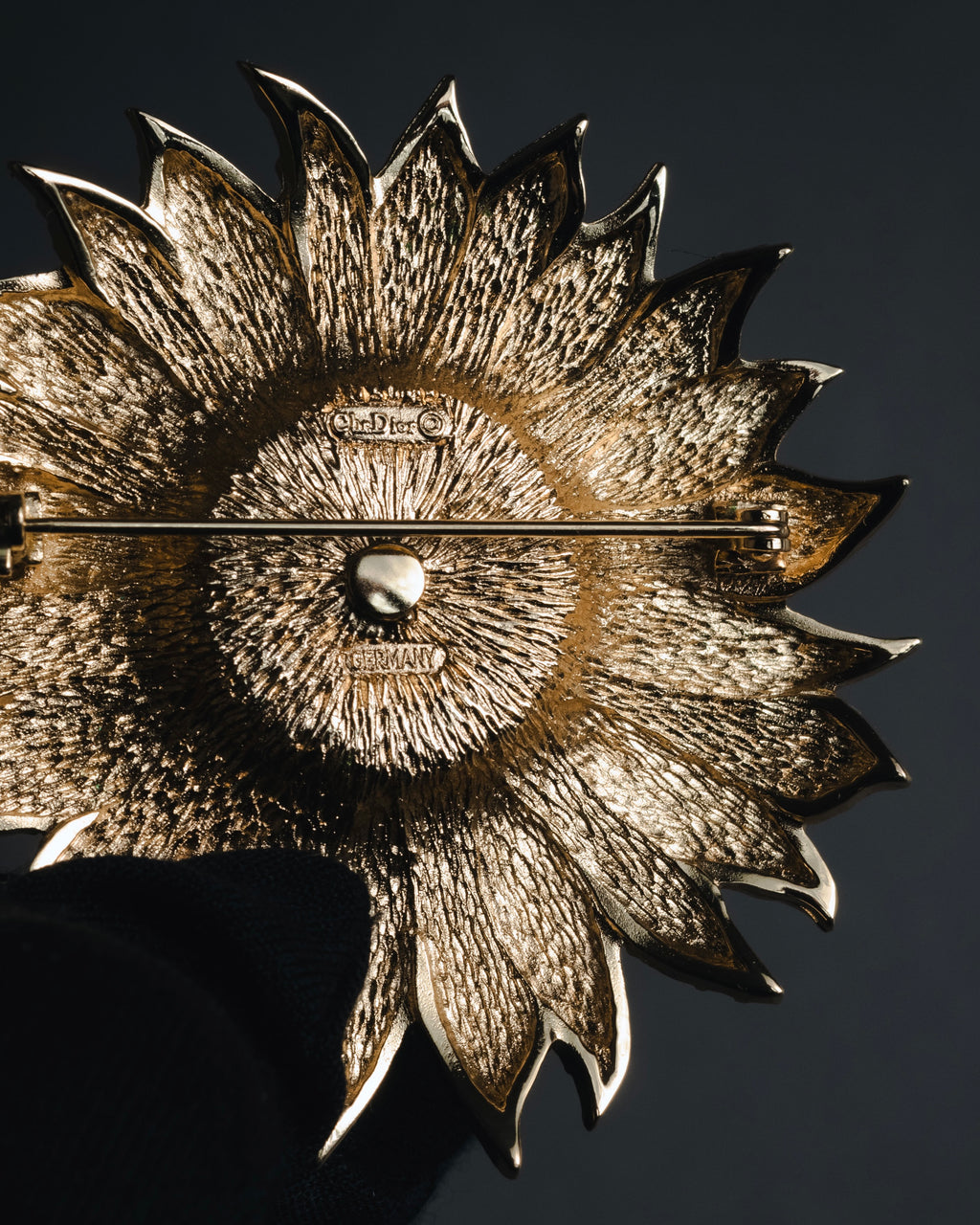 Christian Dior Floral Sunburst Crystal Brooch