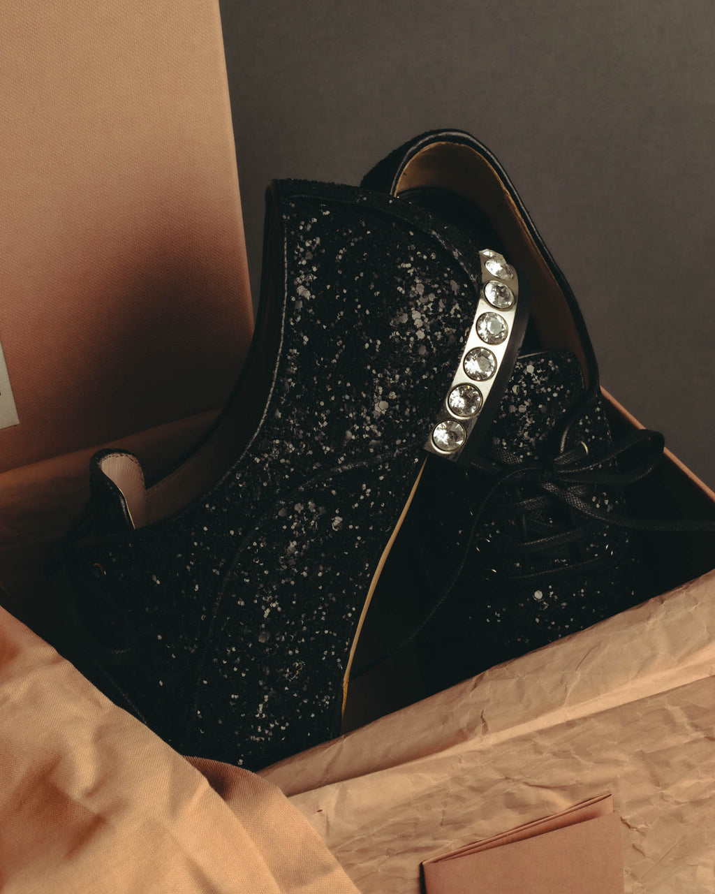 "Miu Miu" 2010's Embellished glitter lace-up oxford shoes