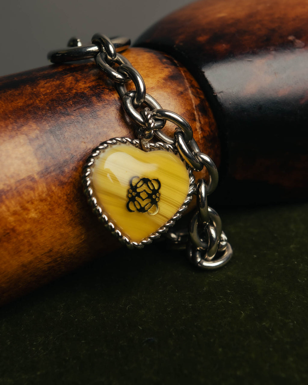 “LOEWE“ 16AW Yellow heart charm chain bracelet