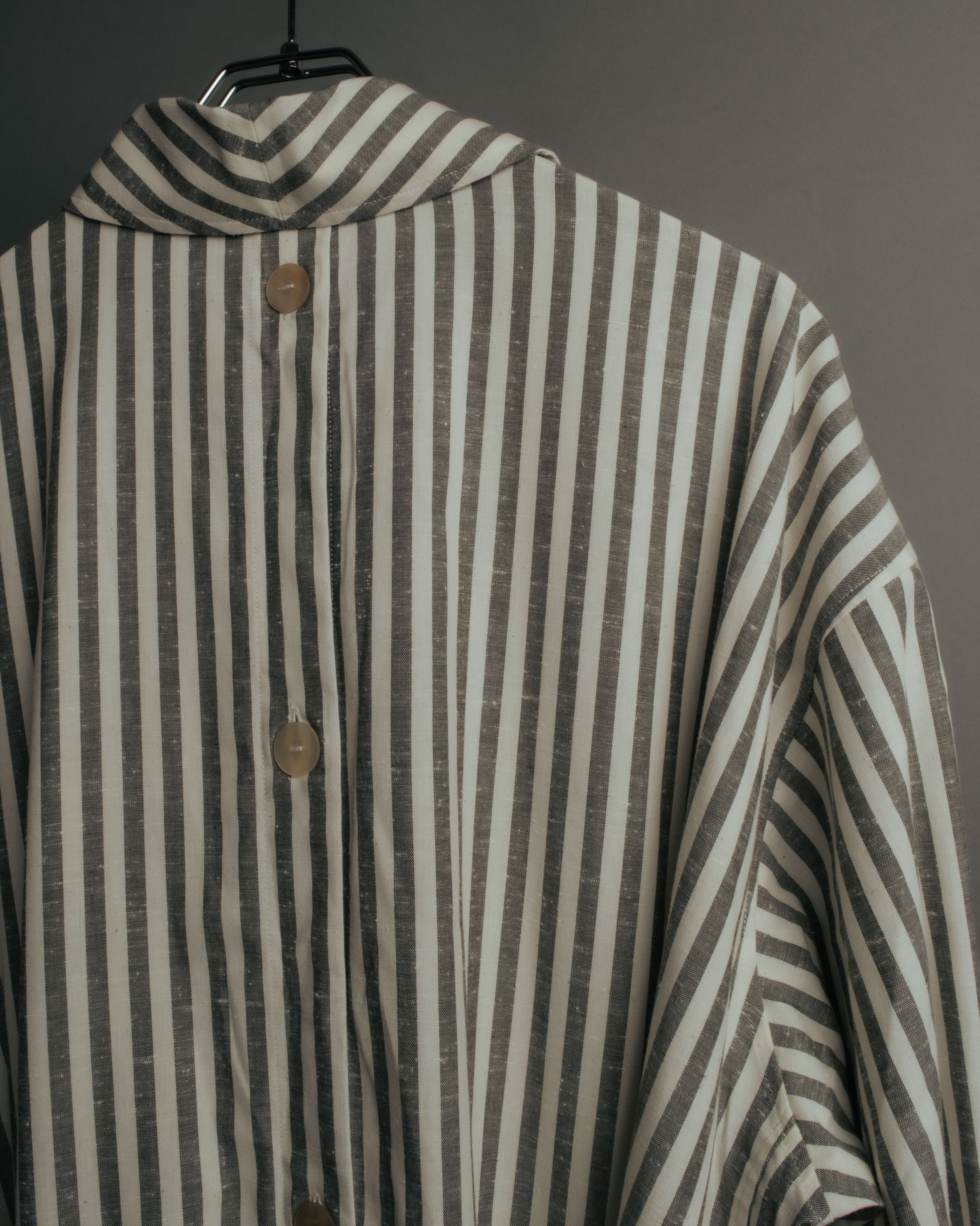 -SPECIAL- “LOEWE” 2010’s striped ribbon sleeve long gown coat