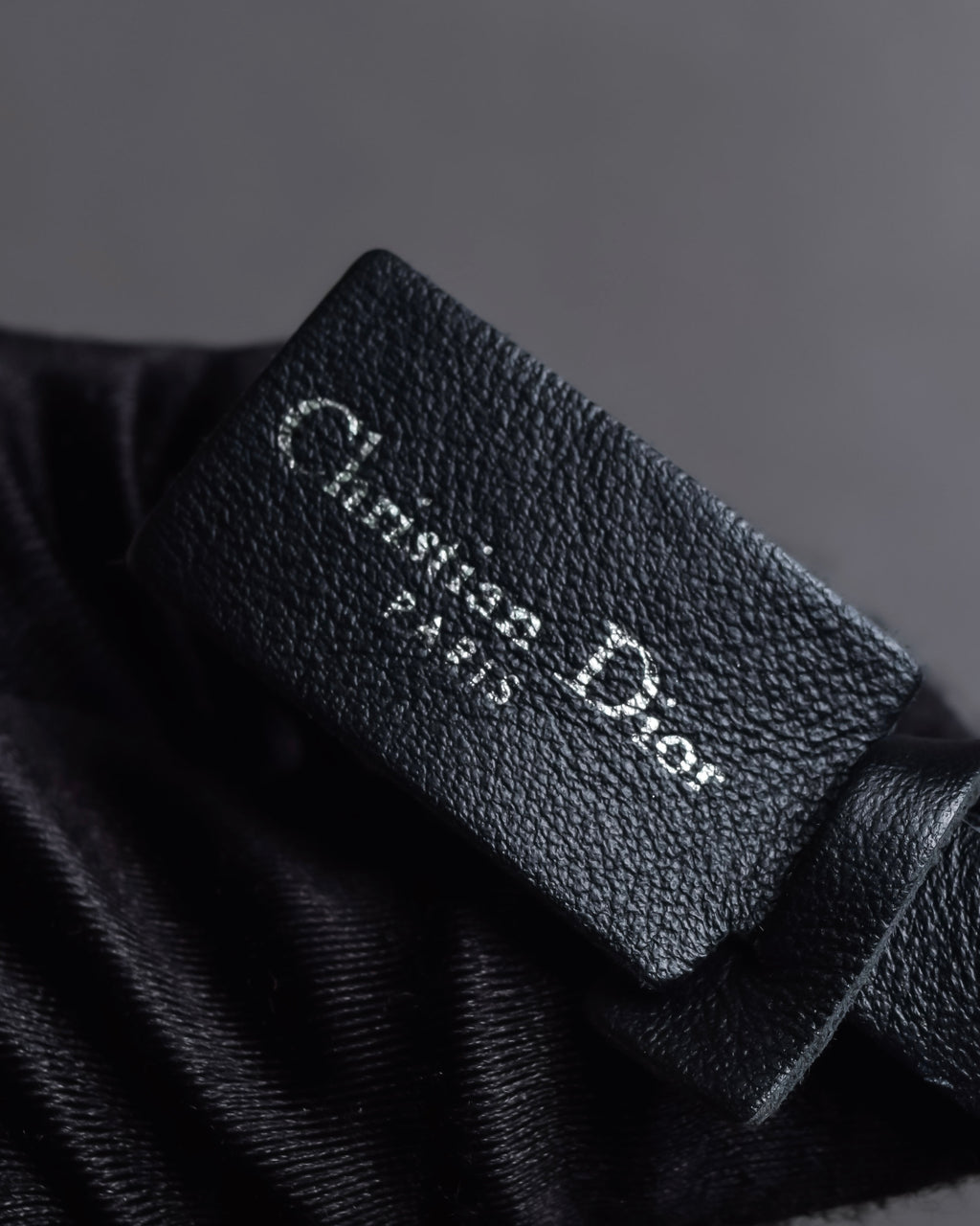"Christian Dior" Black eyelet leather narrow belt