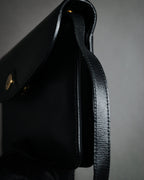 "Christian Dior" 80’s structured grained leather flap shoulder bag