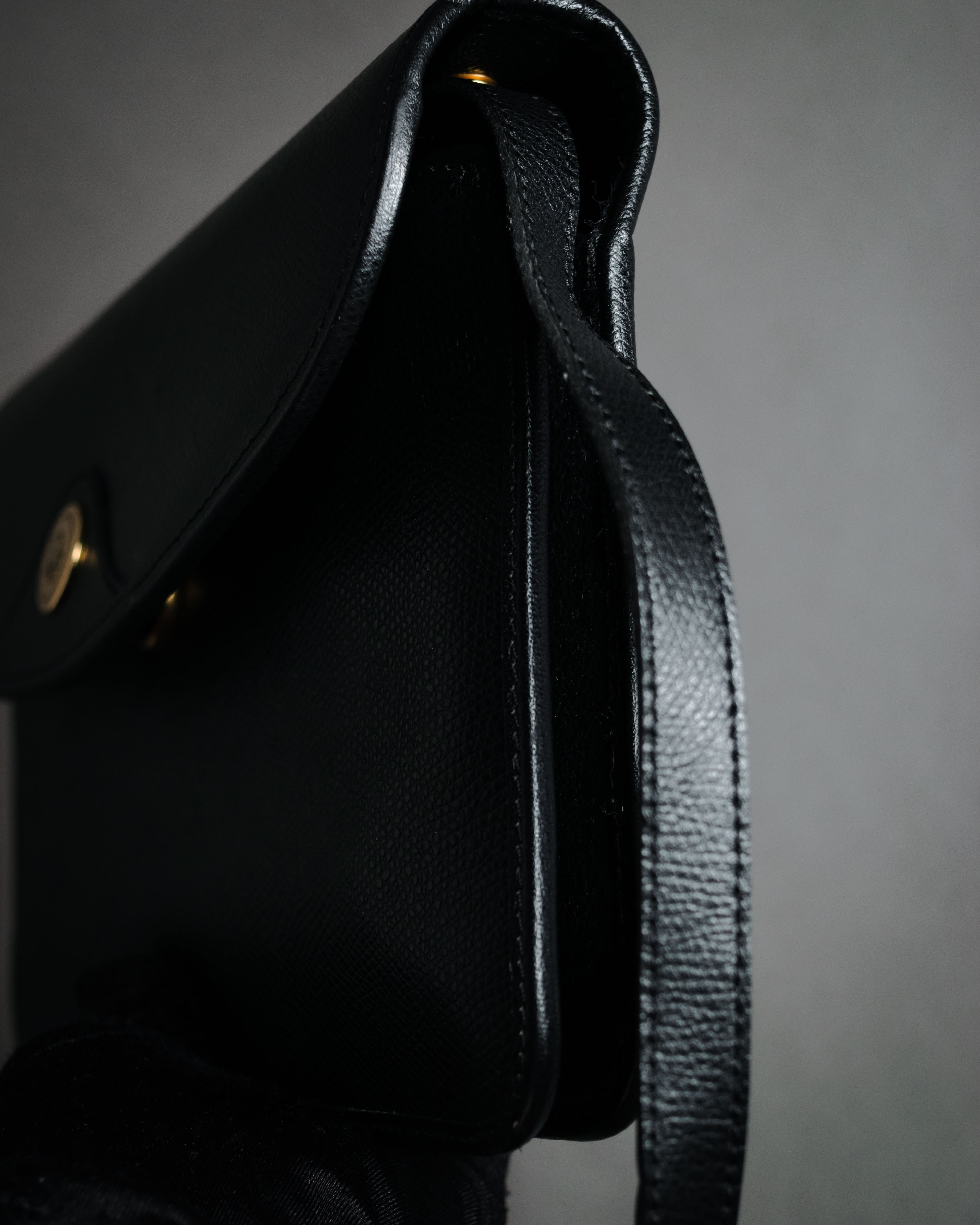 "Christian Dior" 80’s structured grained leather flap shoulder bag