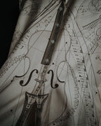 –SPECIAL– "HERMES" 90’s La musique des sphères silk twill printed shirt