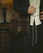 -SPECIAL- "HERMES" 50's Vintage box calf leather shoulder bag