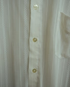 -MOOD Vintage Collections- 70’s-80’s Sheer stripe long point collar shirt