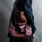 “BALENCIAGA” The Day leather one shoulder bag (burgundy)