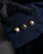 "BALENCIAGA" Gold button design navy color dress