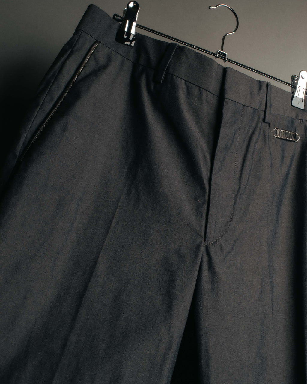 -SPECIAL- “HERMÈS” 1998-00’s Leather trimmed tailored trousers