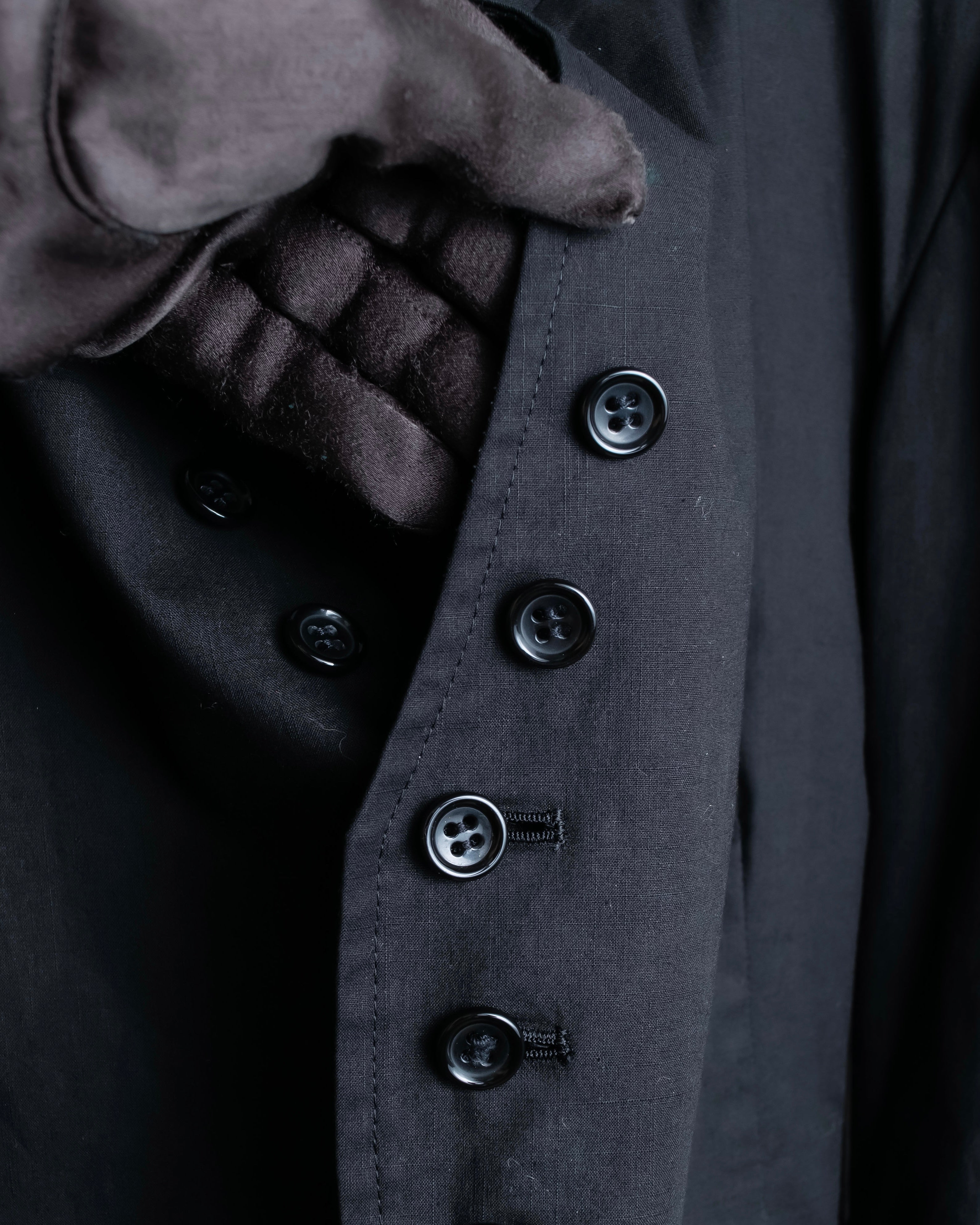 "Y's" No collar cotton short length spencer jacket