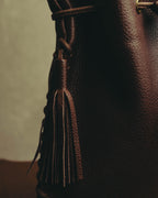 “YVES SAINT LAURENT“ 90’s-00’s Leather drawstring shoulder bag