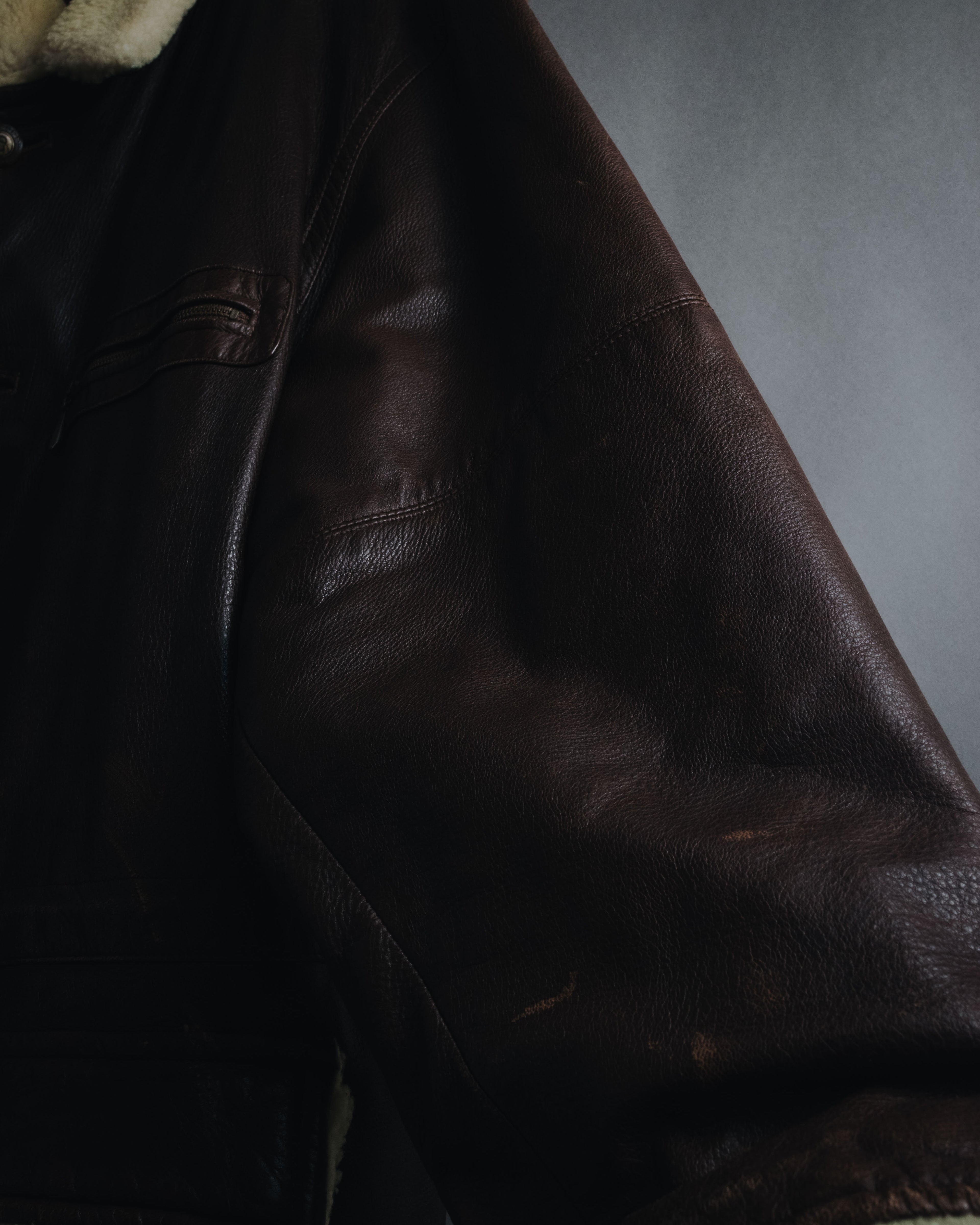 "Christian Dior" 80’s-90’s deerskin shearling collar leather jacket