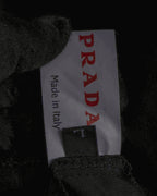 "PRADA" Wrap flap design micro suede jacket