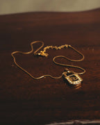 "Christian Dior" 90's Rhinestone padlock pendant necklace