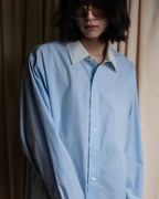 "BROOKS BROTHERS" Large cuffs design cleric oversized shirt
