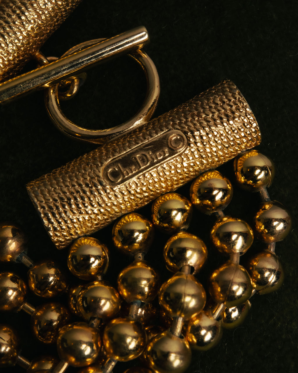-SPECIAL- “Christian Dior” 70’s-80’s Five strand gold ball chain bracelet