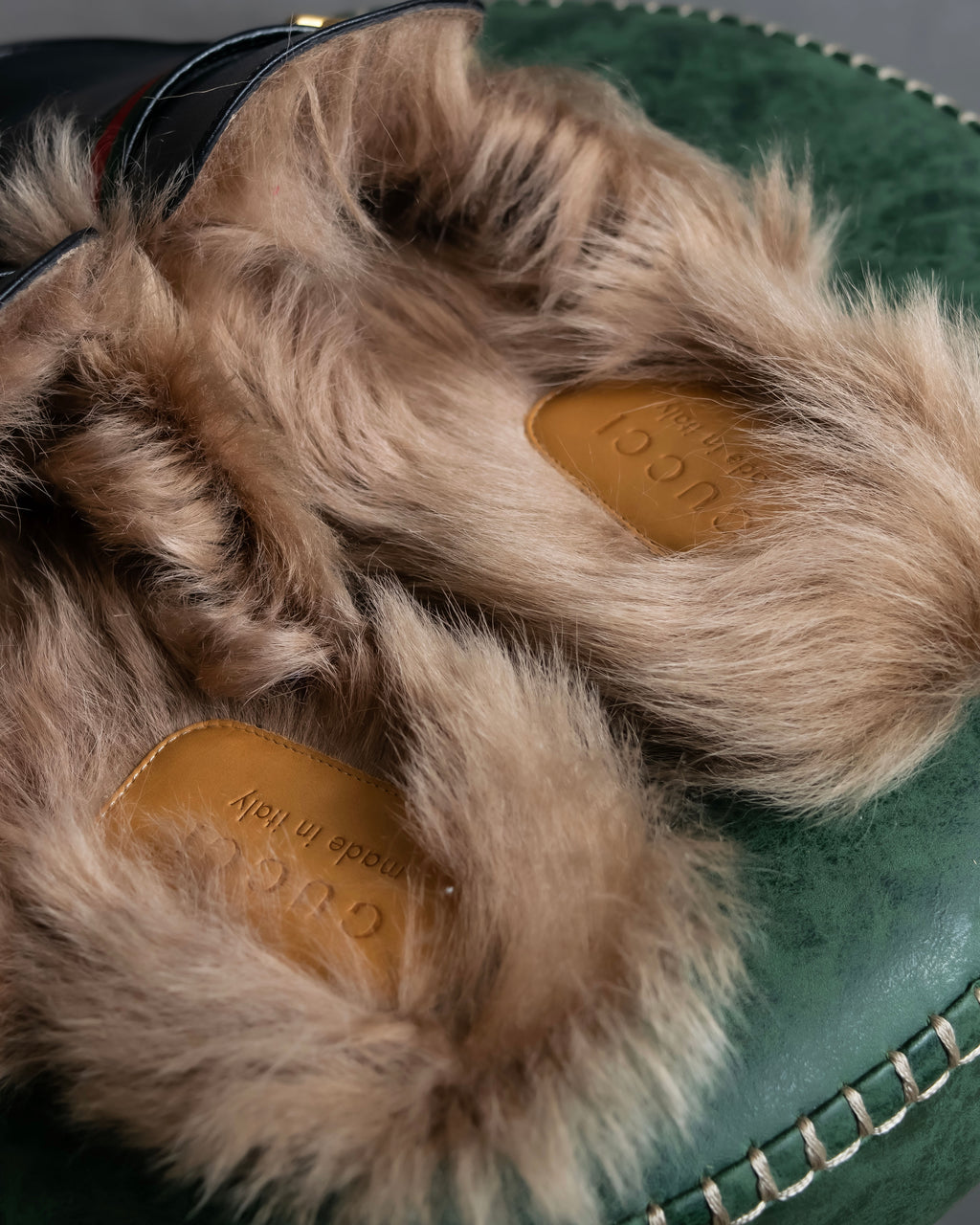 "GUCCI" GG logo design princetown loafers