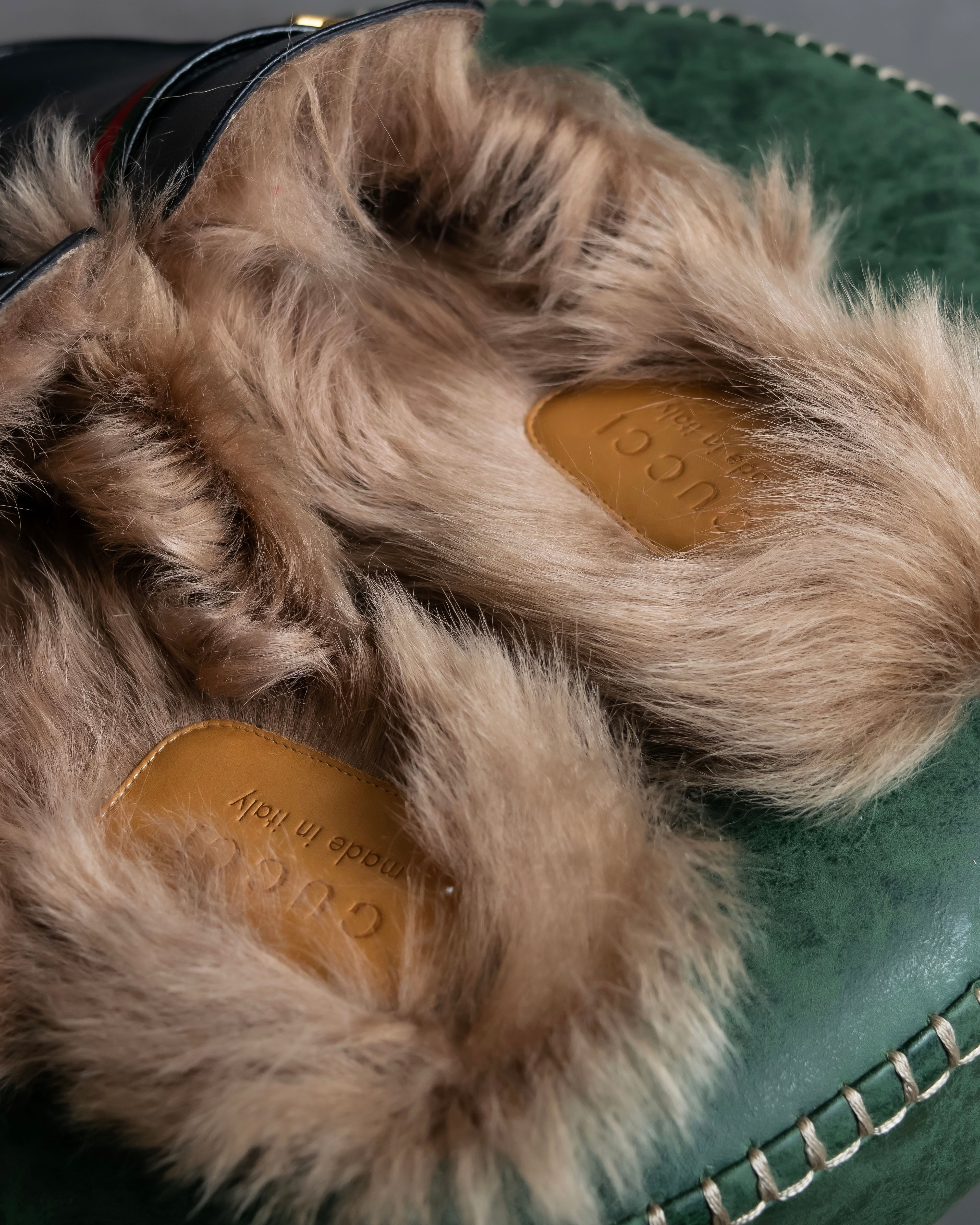 "GUCCI" GG logo design princetown loafers