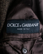 "Dolce &amp; Gabbana" Herringbone pattern slim shape chester coat