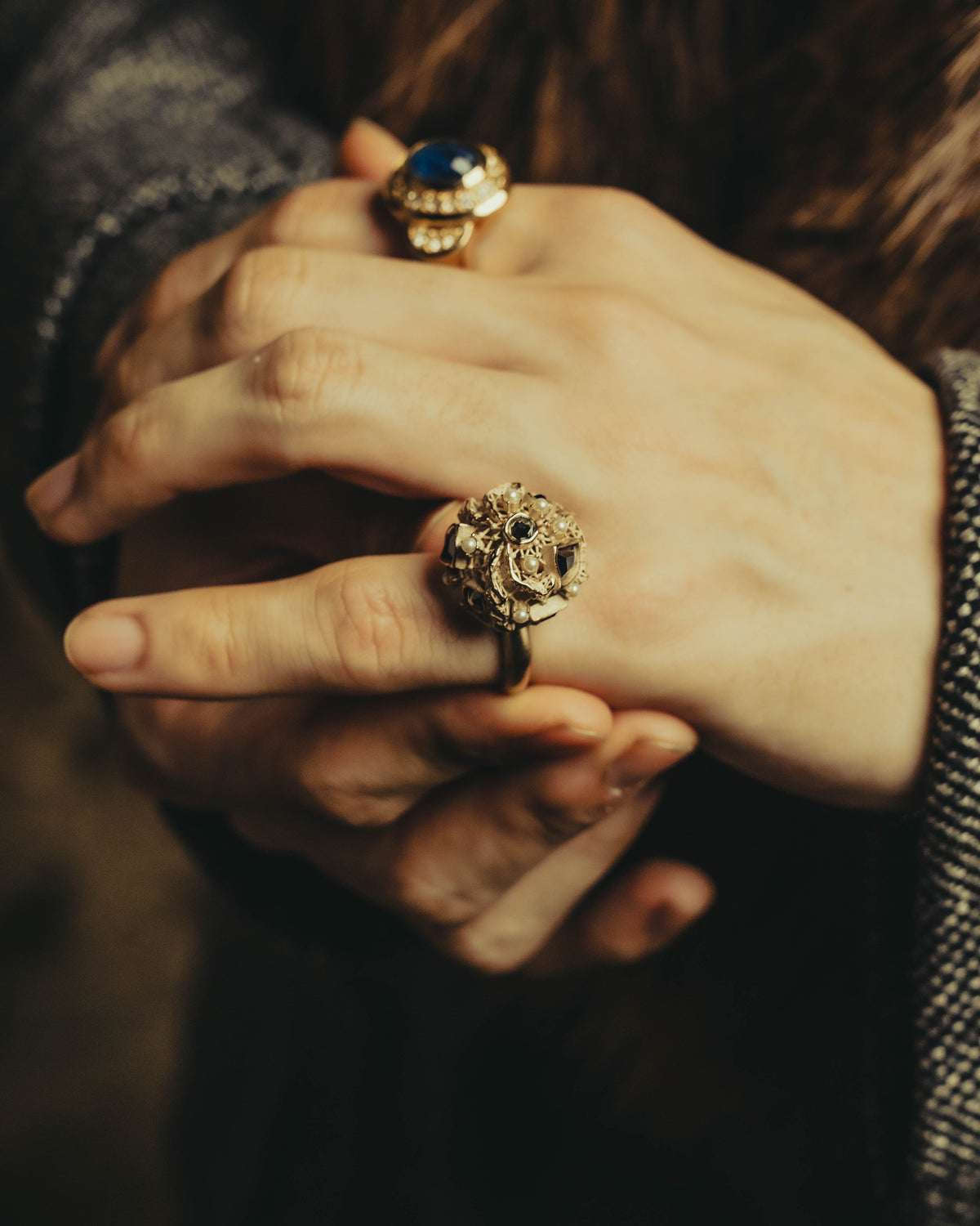-SPECIAL- "Christian Dior" 10's-20's Sculptural clustered costume ring
