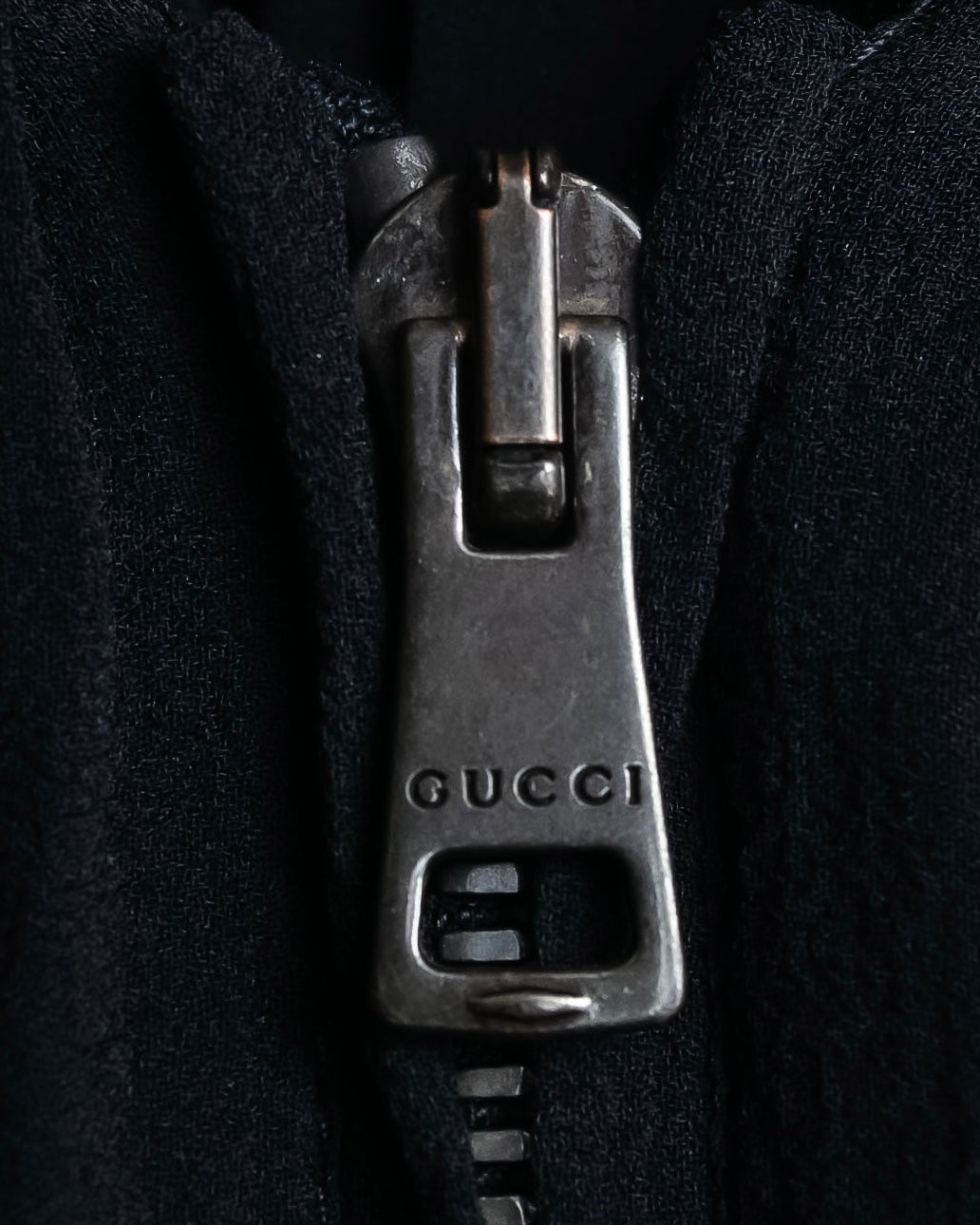 "GUCCI" Balloon draping design zip-up silk blouson