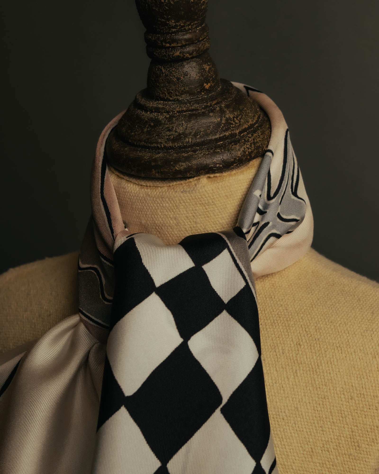 "Christian Dior" 2010's Modern surrealist trump print silk scarf