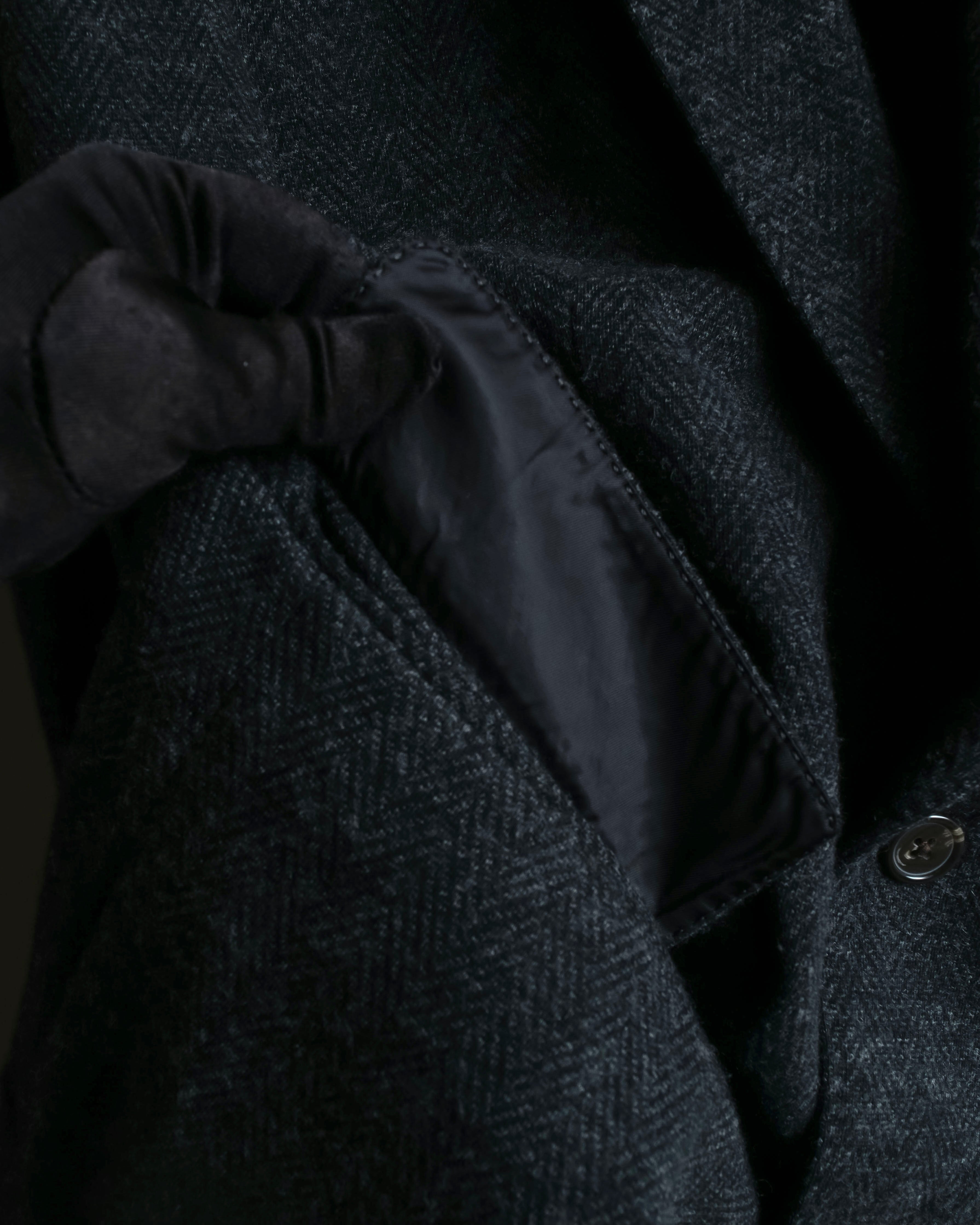 "POLO Ralph Lauren" Herringbone weave charcoal gray tailored jacket
