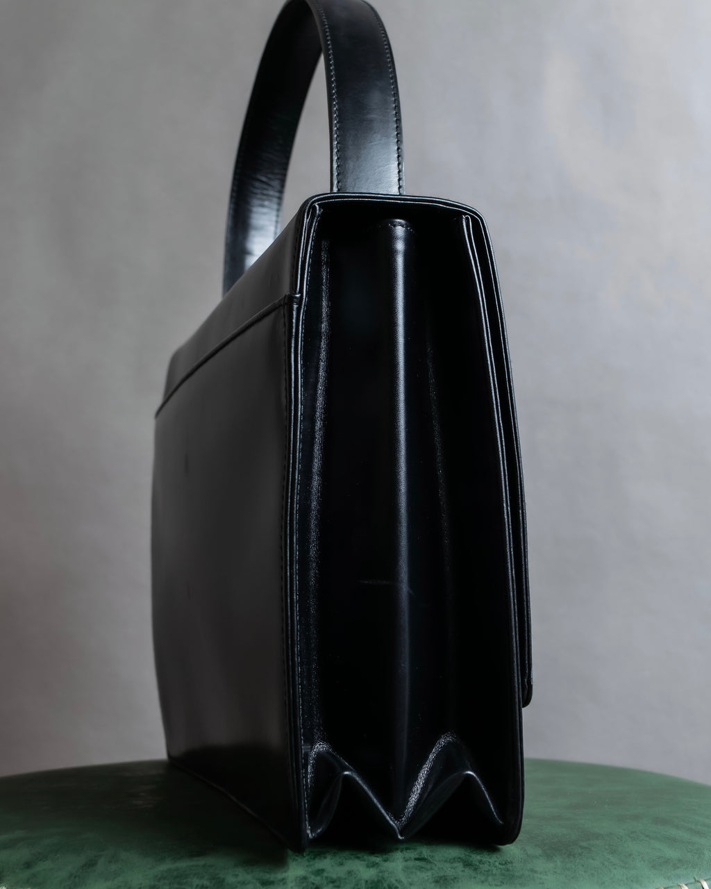 "PRADA" Structured top handle leather bag