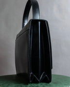 "PRADA" Structured top handle leather bag