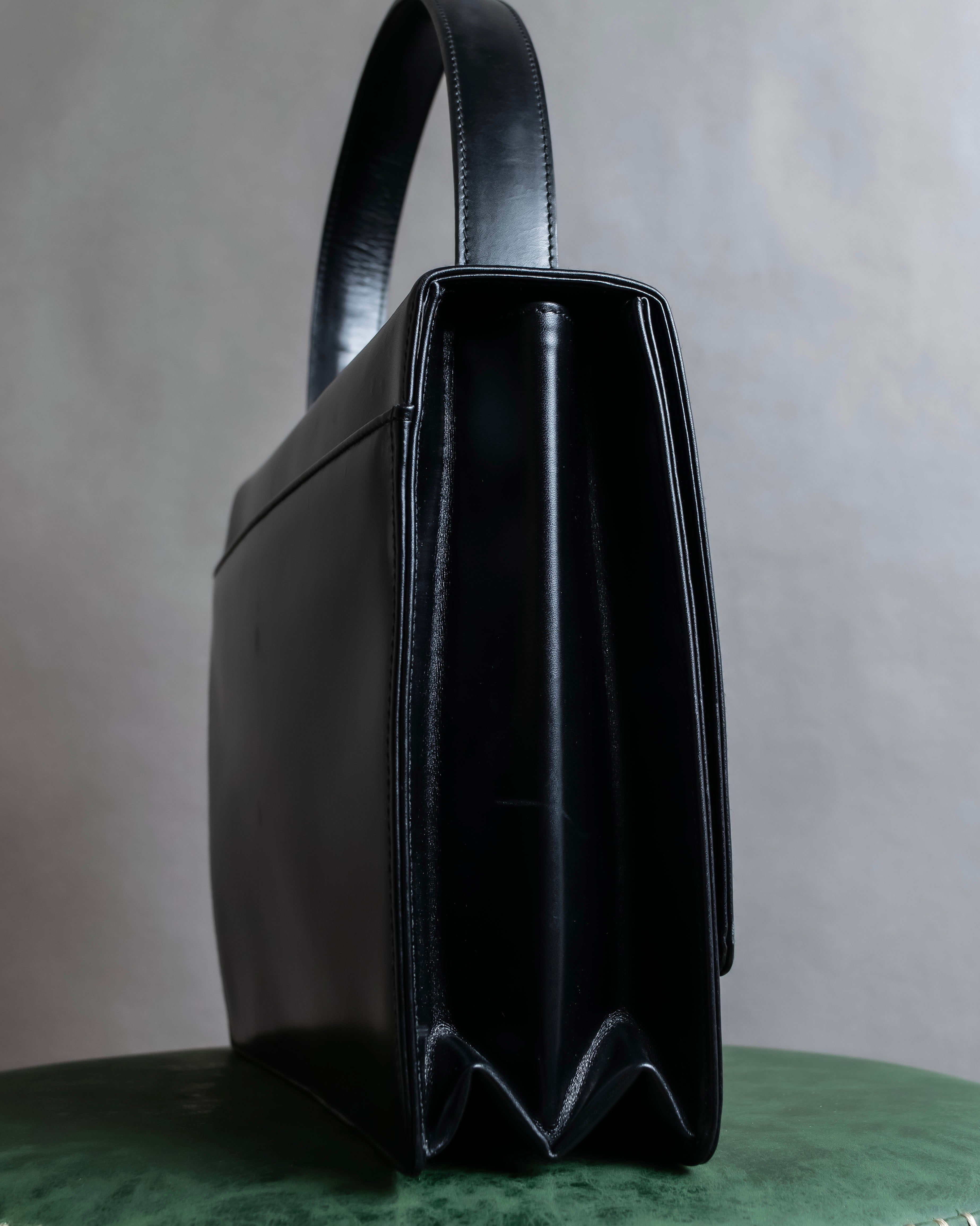 "PRADA" Structured top handle leather bag