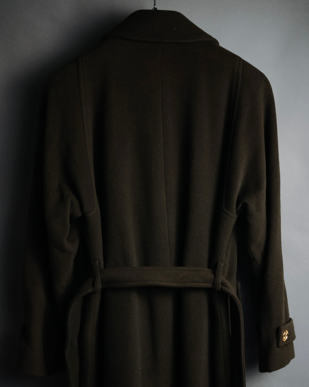 –SPECIAL– "CELINE" 80’s-90’s Triomphe button double breasted long coat