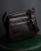 "GUCCI" Bar-shaped fastener design leather shoulder bag
