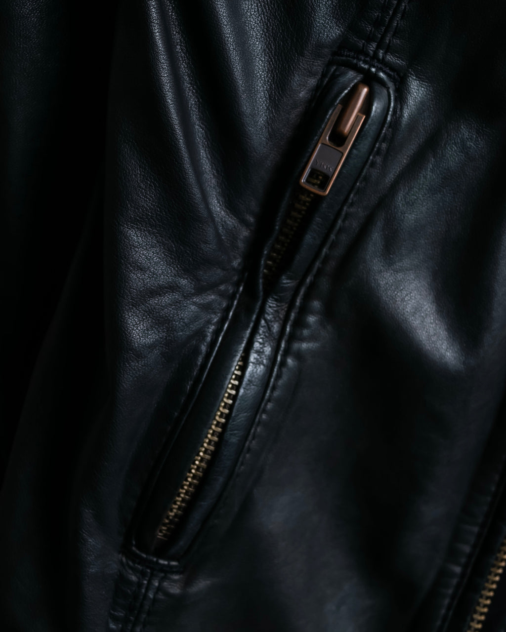 "DIESEL" Oversized stand collar lamb leather jacket