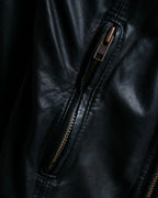 "DIESEL" Oversized stand collar lamb leather jacket