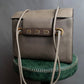 "Delvaux" Front D metal charm design horizontal leather shoulder bag