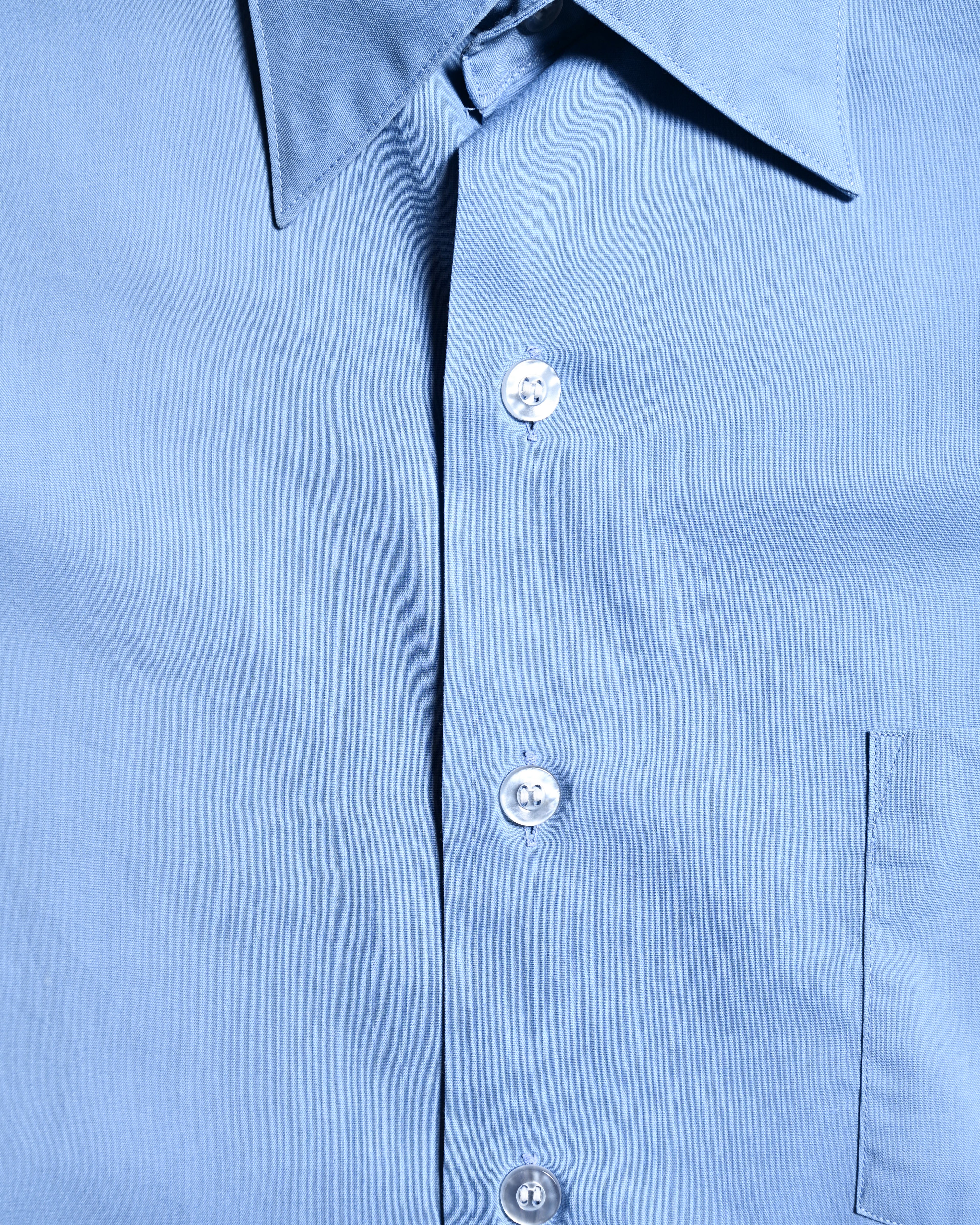 VINTAGE/ Pointed Collar French Cuff Shirt Blue