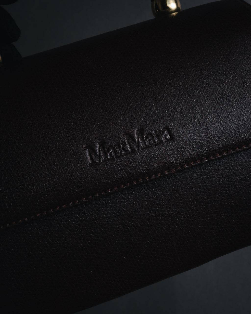 "Max Mara" Structured top handle leather shoulder bag