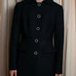 "ALBERTA FERRETTI" Large button shaped flare silhouette soutien collar coat