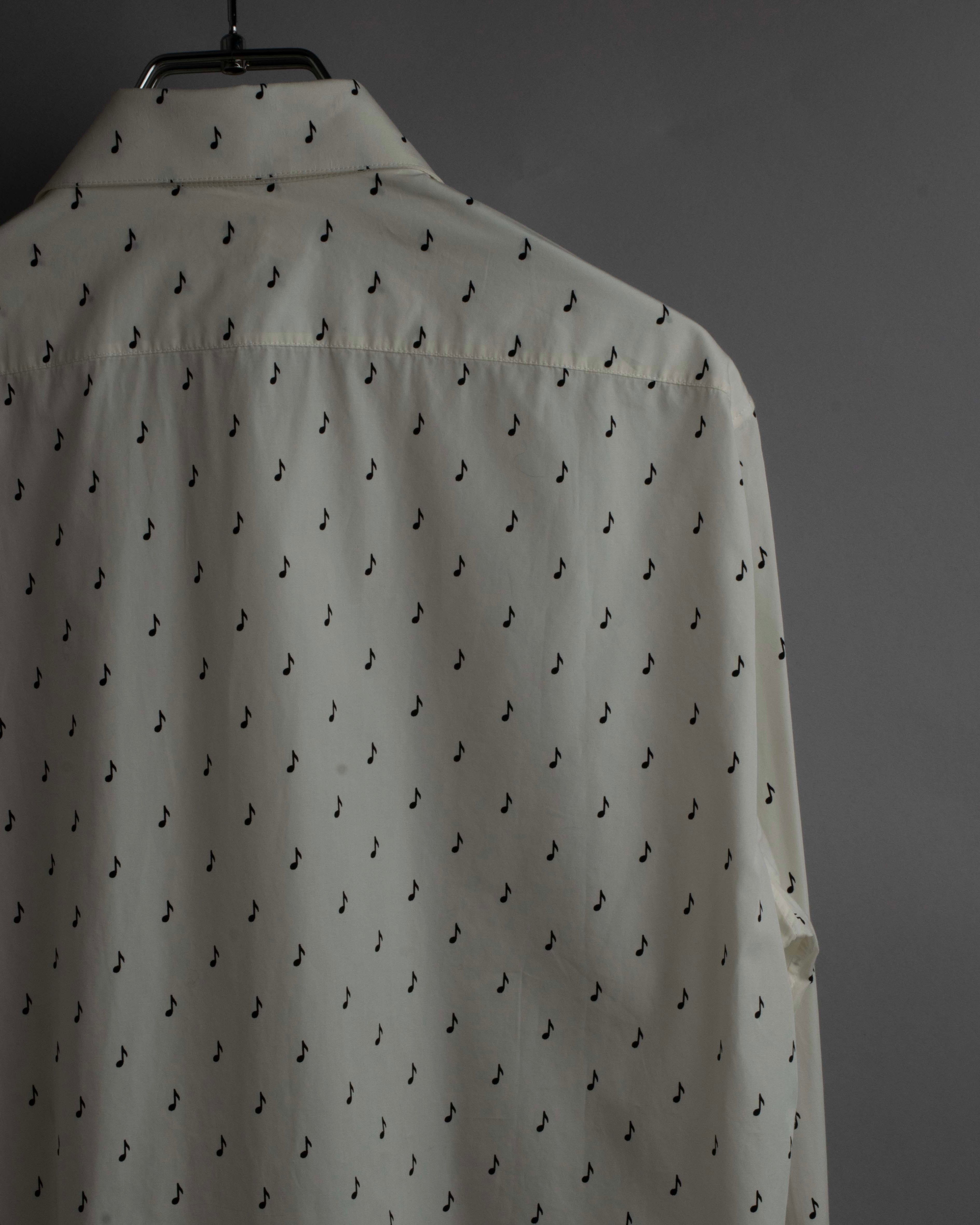 "CELINE" Musical note motif cotton shirt