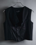 "tricot COMME des GARCONS" 2004 SS draped lapel cropped vest